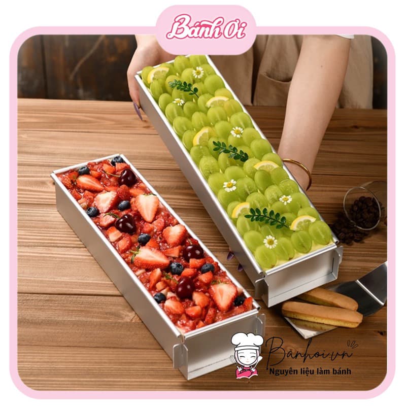 Khuôn Mousse rời chữ nhật - làm bánh Tiramisu, Mousse
