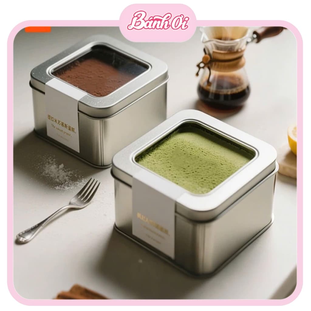 Hộp thiếc vuông đựng Tiramisu