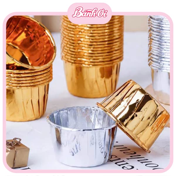 Ly cupcake vàng, bạc , hồng