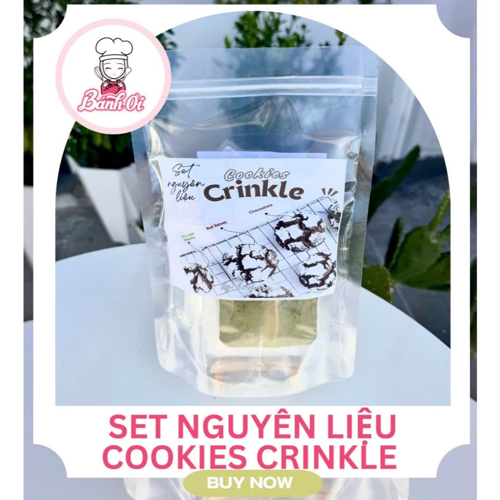 Set nguyên liệu làm bánh Crinkle Cookie