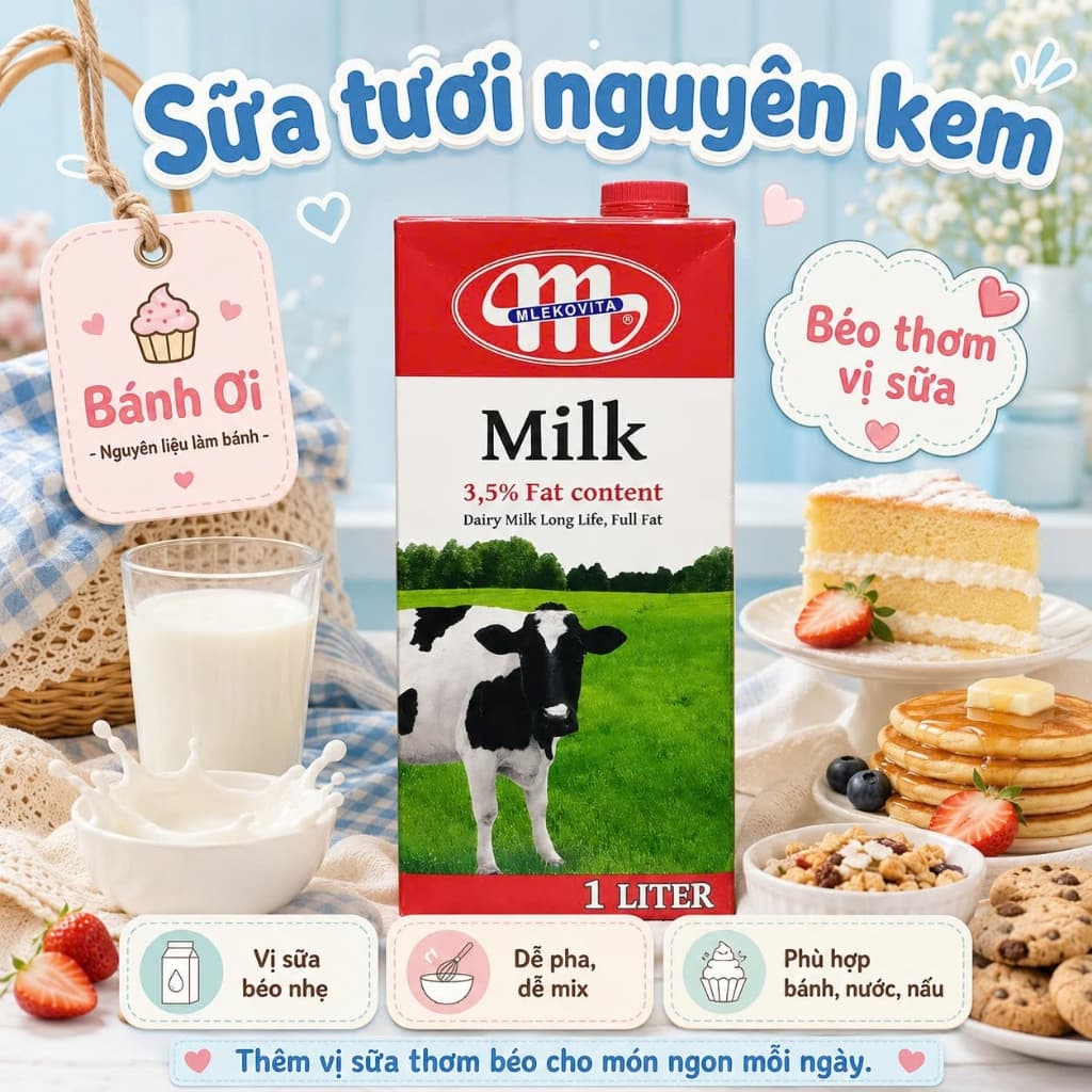 Sữa tươi nguyên kem MLEKOVITA