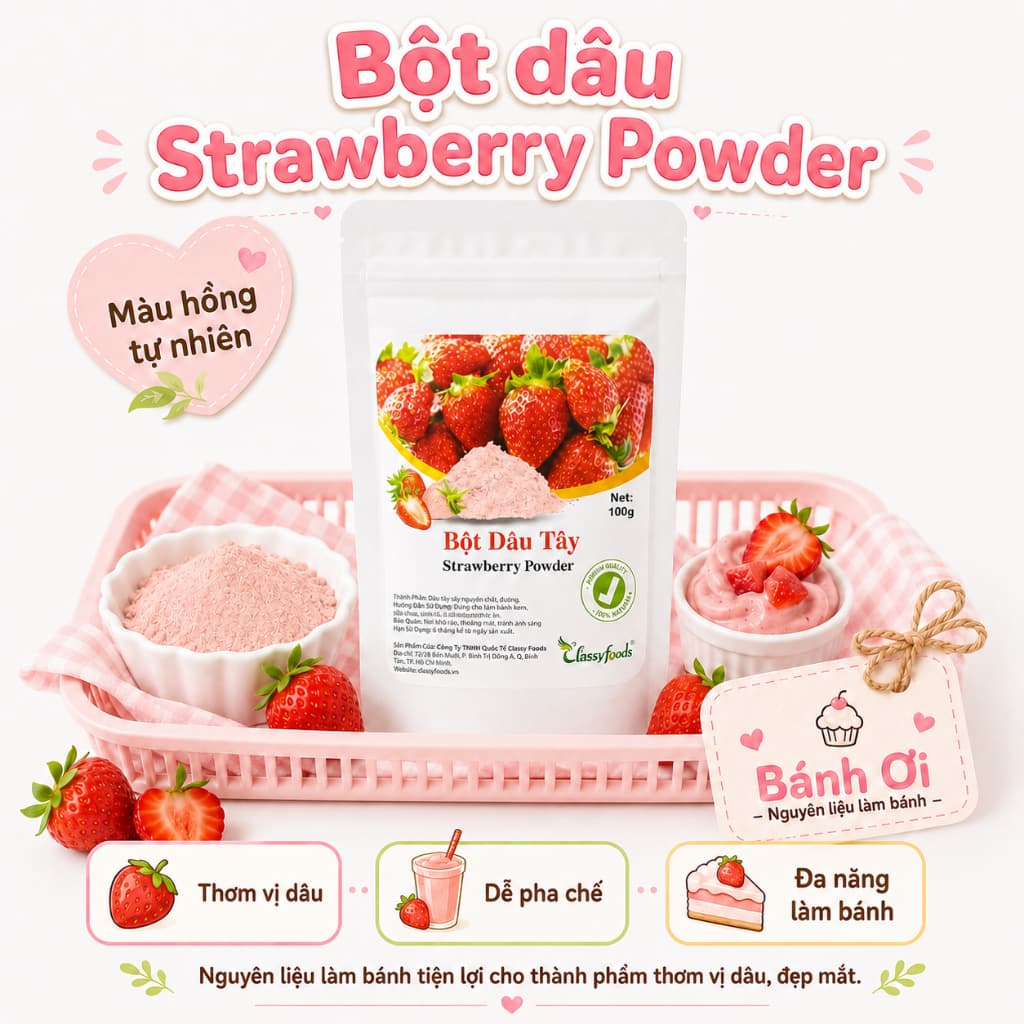 Bột dâu tây Classy food 100g