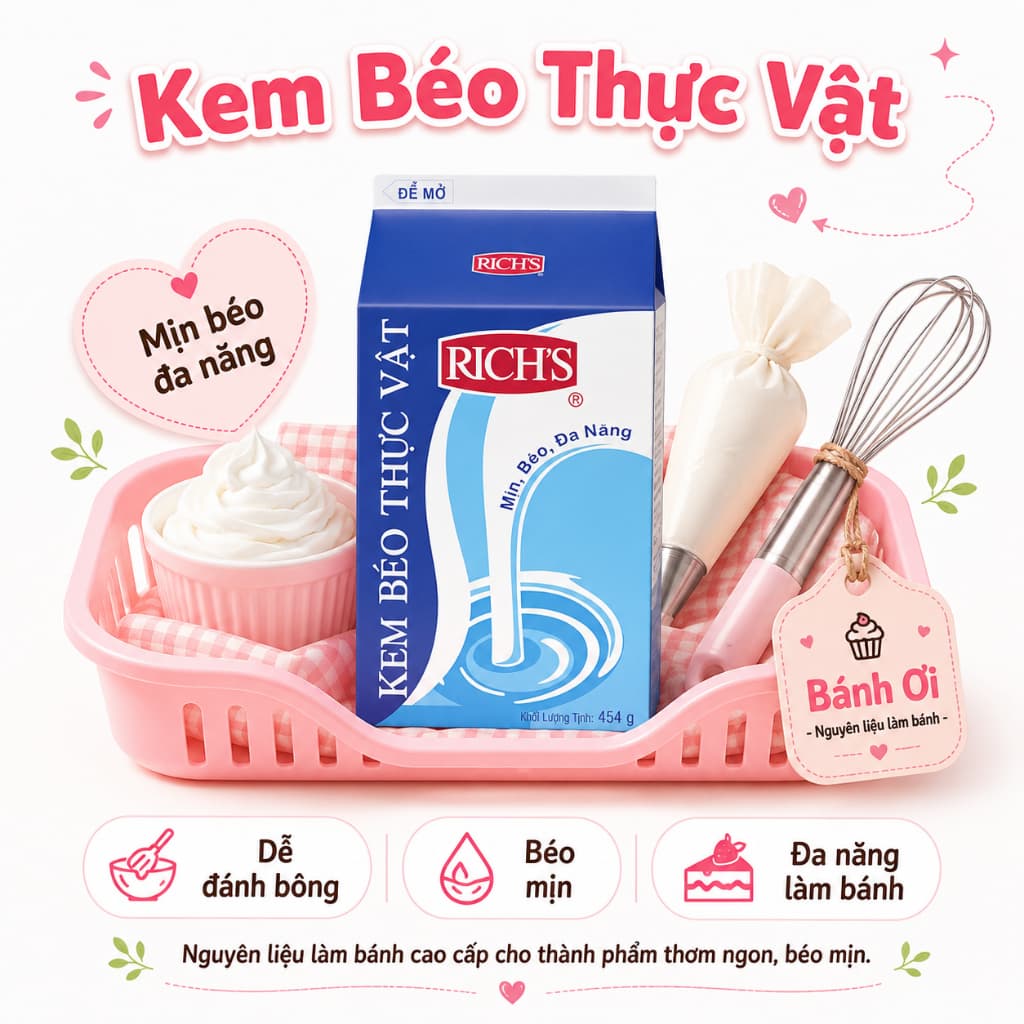Rich Lùn - Kem Béo Thực Vật Non - Dairy Creamer 454g