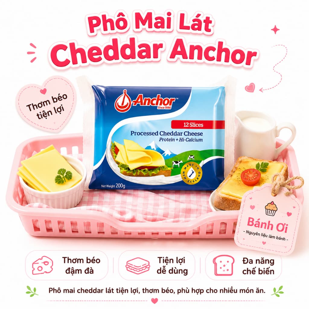 Phô Mai Lát Anchor Cheddar 200g